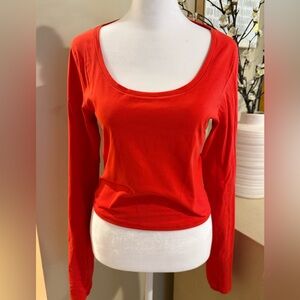 Athleta Red Long Sleeve Top Transcend
